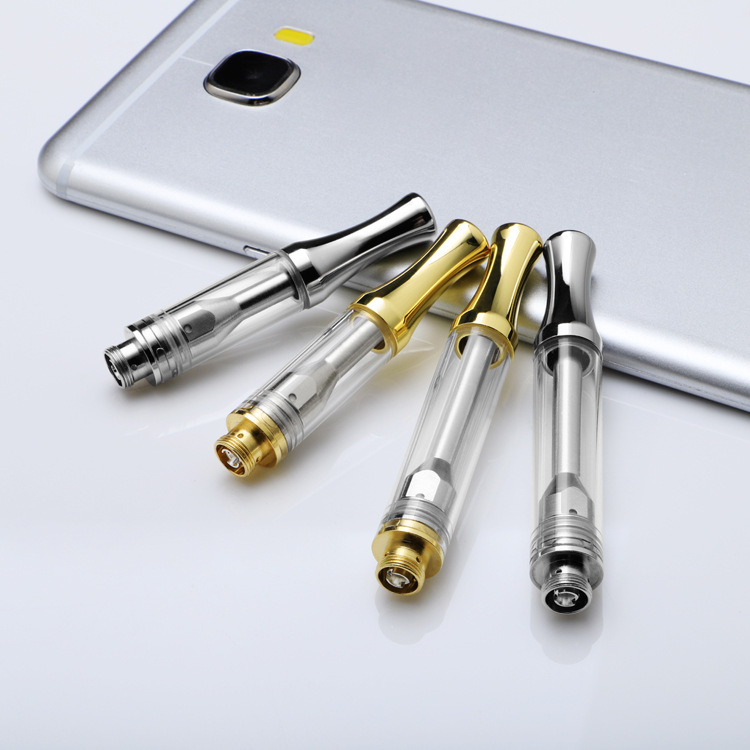 

AC1003 dank Cartridge Gold Tip 1.0ml Pyrex Glass Tank Atomizer 510 Thread Horizontal Ceramic Coil Empty Vape Cartridges For Thick Oil