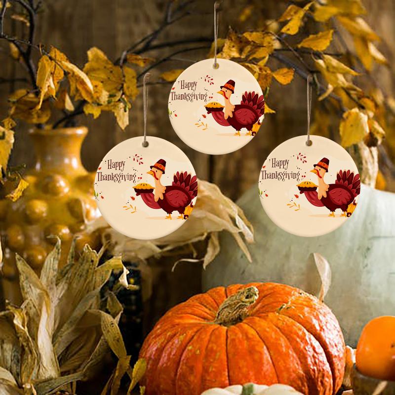 

Gifts For The New Year 2020 Ornament Fall Thanksgiving Turkey Wooden Wedding Party Decor New Christmas Decoration decoracao para