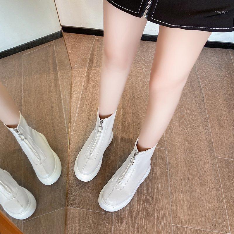 

New Boots 2021 Black 35 40 Platform boots Short Plush Winter Brand Female Platform Shoes Fashion and Keep Warm Ankle1, White