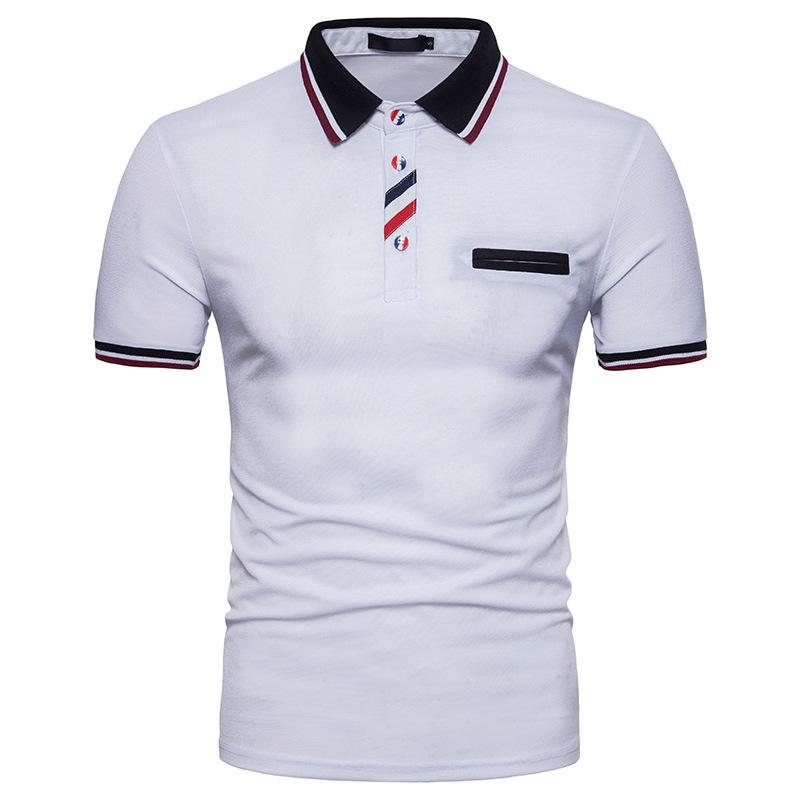 

2020 New Men Shirt Fashion men Cotton Slim Fit Short-sleeve Camisa shirts Men's Summer Tops, Black