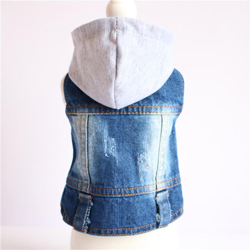 

2021 Newest Denim Dog Clothes Cotton Pet Hoodie Spring Summer Jeans Jacket Outwear For Small Medium Dogs Apparel -XXL Cat Vest, Blue
