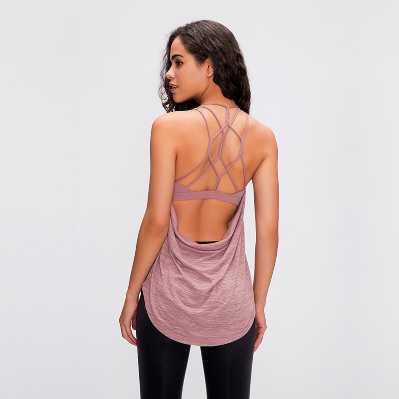 

New Fake Two Pieces Hollow Beauty Back Women's Solid Yoga Vest Bare Back Sexy Yoga Sleeveless Shirts Gym Running Sports Vest1, Black