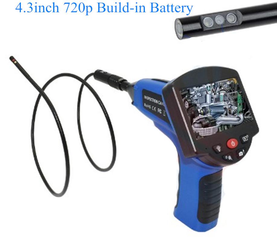 

4.3 Inch 5.5MM 720P Dual Lens AV Handheld Endoscope inspection Camera 3X Zoom CMOS Borescope Water-proof IP66