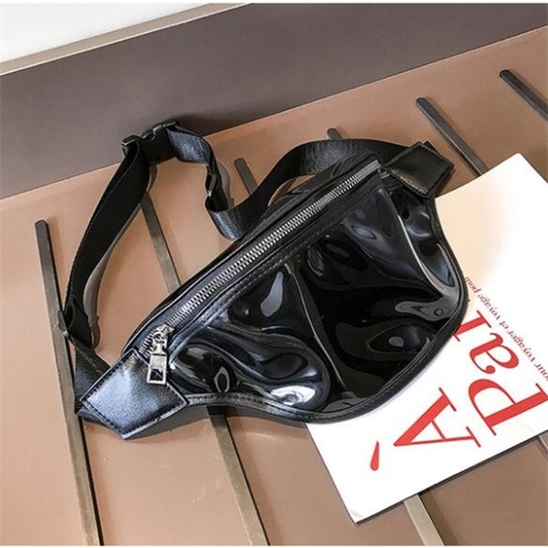 

2019 New Arrival Plastic Jelly Transparent Women Fashion Waist Bag Solid One Shoulder Bags C1223