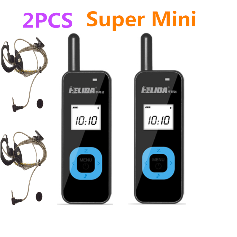 

2Pcs Mini Walkie Talkie Free License 25CH 2W UHF 400-480Mhz PMR446 VOX LCD Display Ham Radio FM Transceiver Two Way Radio