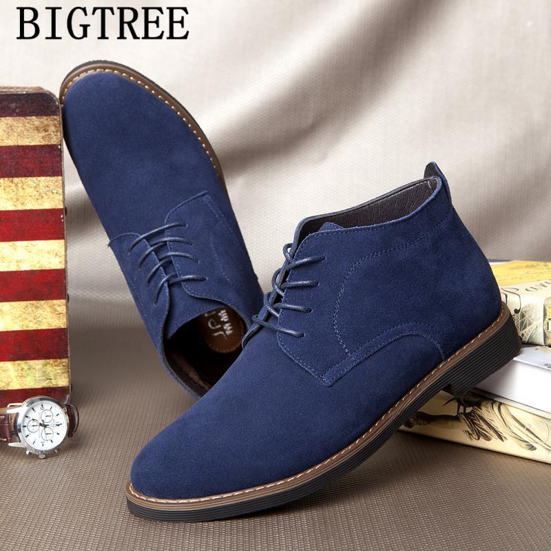 

mens dress boots winter shoes men boots genuine leather shoes ankle men mocassin big size buty damski1, Blue