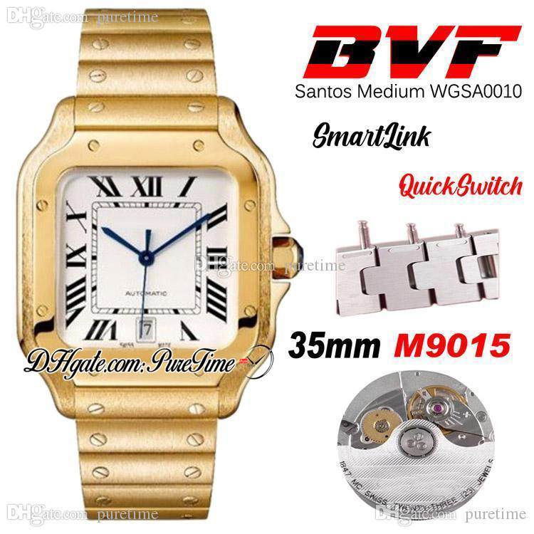 

BVF V2 Medium 35mm 18K Yellow Gold White Dial Miyota 9015 Automatic Womens Watch Quick Switch Links Steel Bracelet Best Edition Puretime C3, Original box