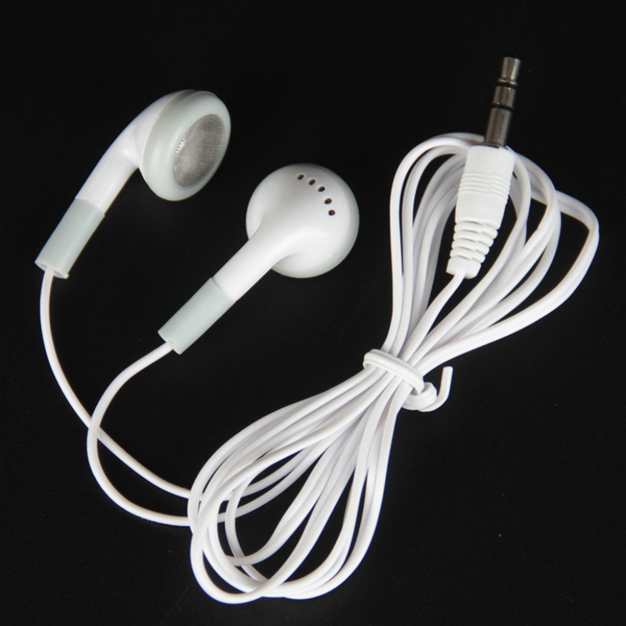 

White 3.5mm Low Cost Earbuds Disposable Earphone Headphone for Museum School Library Airplane Bus Train Hotel Hospital