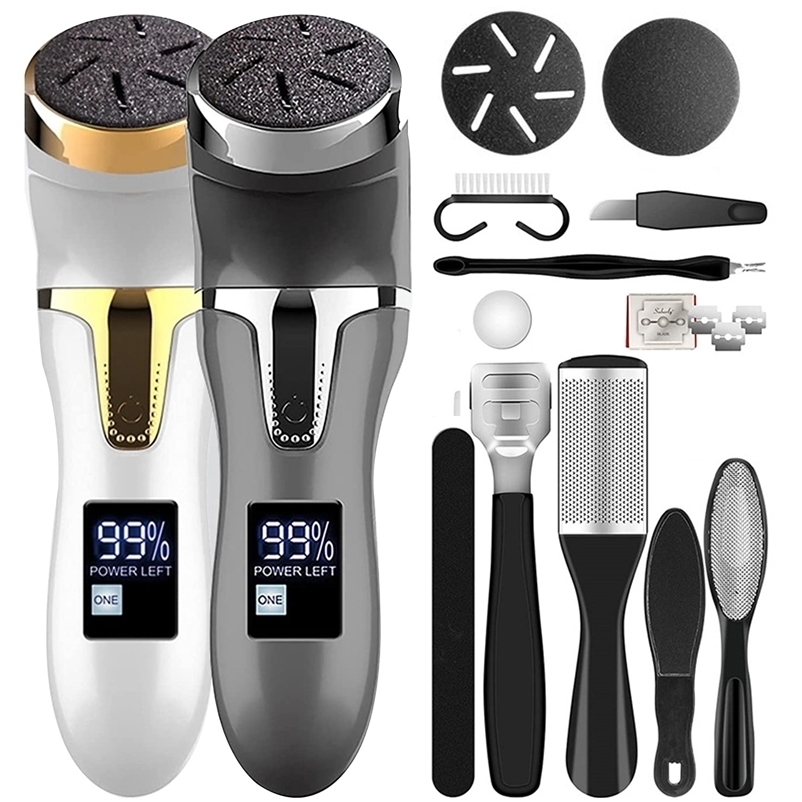 

Rechargeable Electric Foot Rasp Pedicure Sander IPX7 Waterproof 3 Grinding Heads to Eliminate Feet Dead Skin 220110