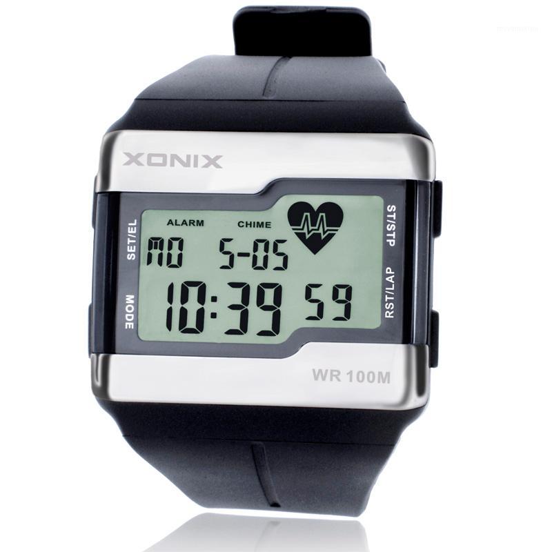 

Fashion Heart Rate Monitor Men Sports Health Fitness Calories Watch 100 Meters Diving Waterproof Digital Watches Montre Homme1, Red