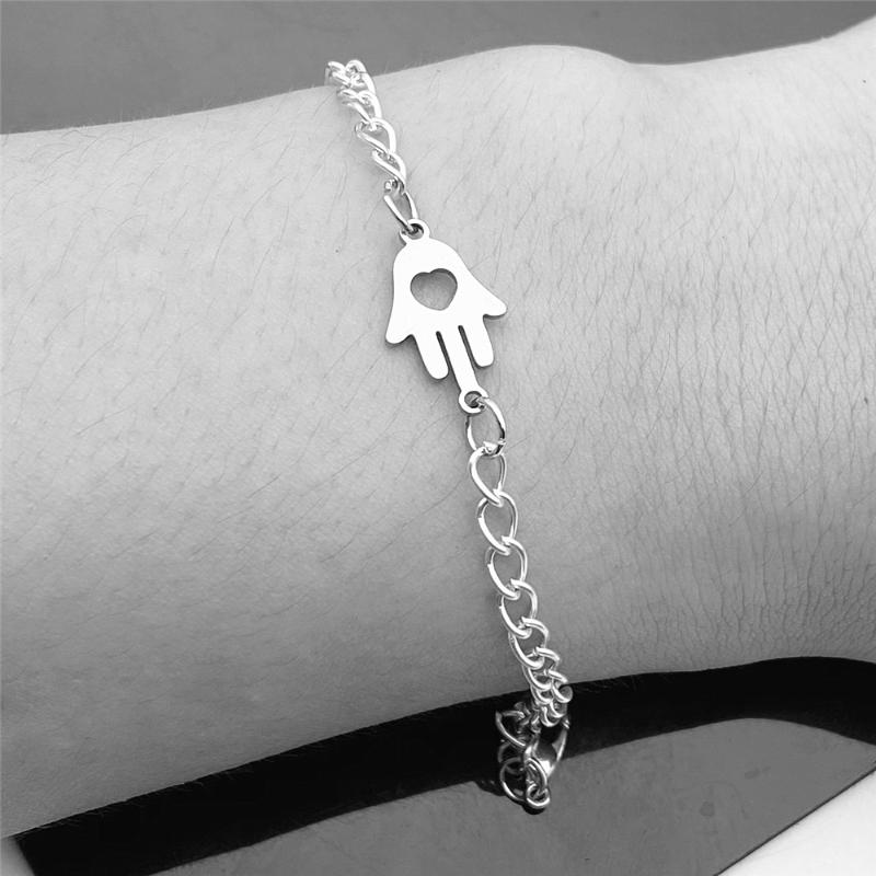 

Love Heart Hand Bracelet Rustproof Adjustable Chain Bracelet DIY Necklace Jewelry Findings Making