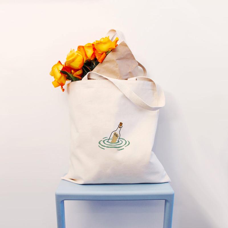 

Tote Bag Shopping Bag illustration Canvas Handbag Text DIY Daily Use Custom Print Eco Reusable Recycle, Illustrationd052