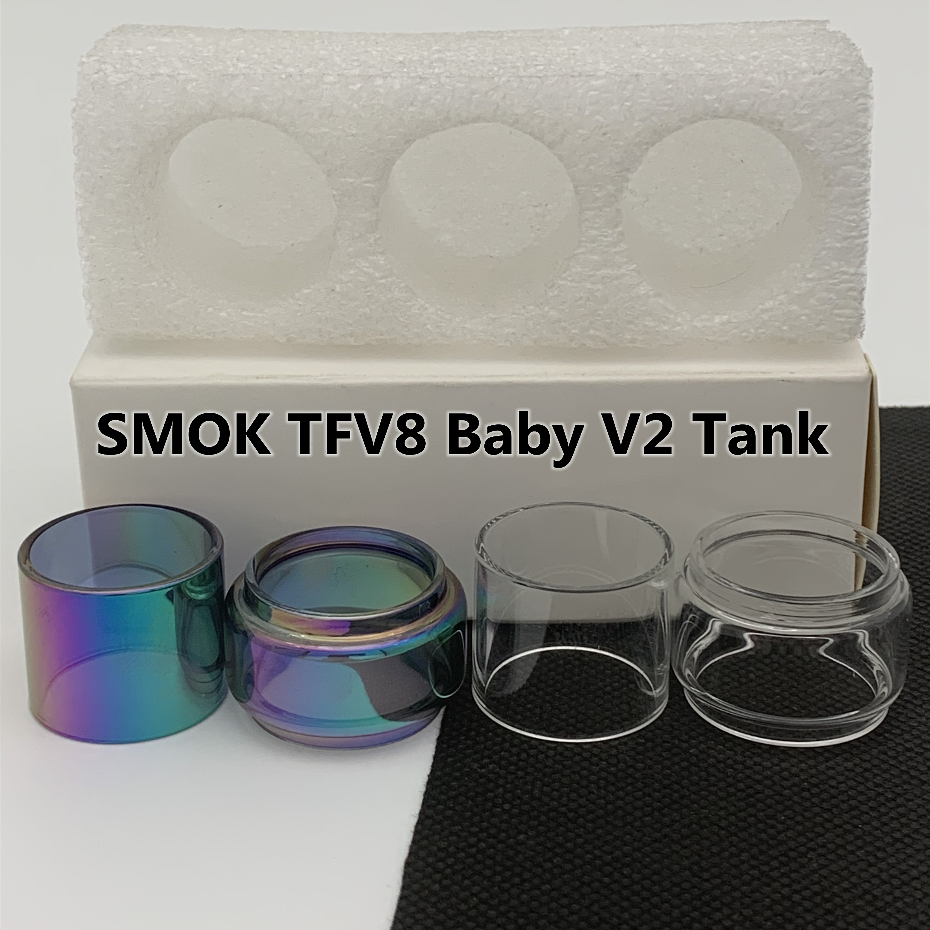 

SMOK TFV8 Baby V2 Tank Normal 2ml Bulb Tube 5ml Clear Rainbow Replacement Glass Tube Bubble Fatboy 3pcs/box Retail Package