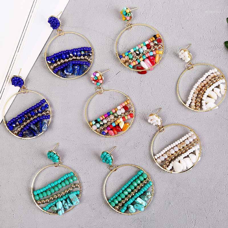 

Bohemian Handmade Beaded Drop Earrings For Women 2020 Fashion Boho Acrylic Crystal Beads Stone Dangle Earring Vintage Jewelry1