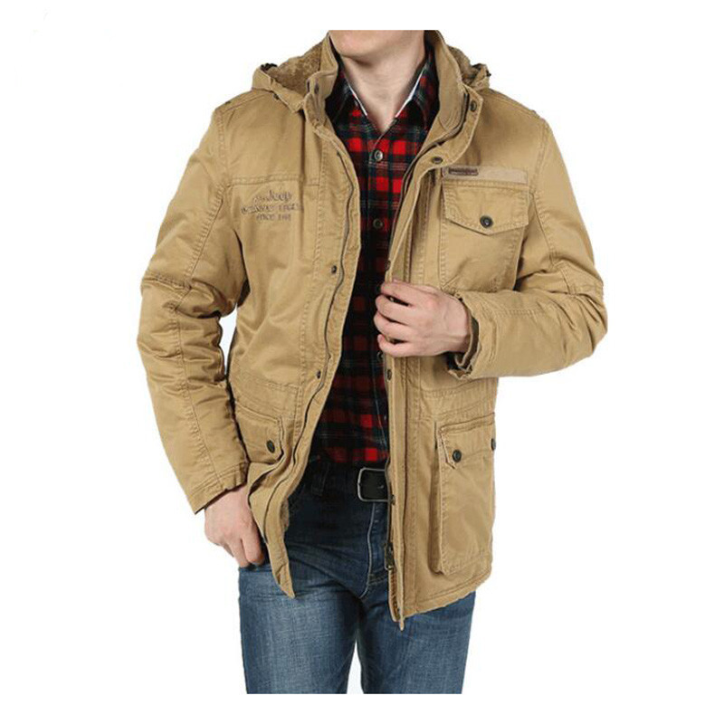 

2021 Men's Winter Coat Parka Gross Wool's Fork with Hood Collar Plus Size M-5xl New Brand Jacket 6lab, Army green.