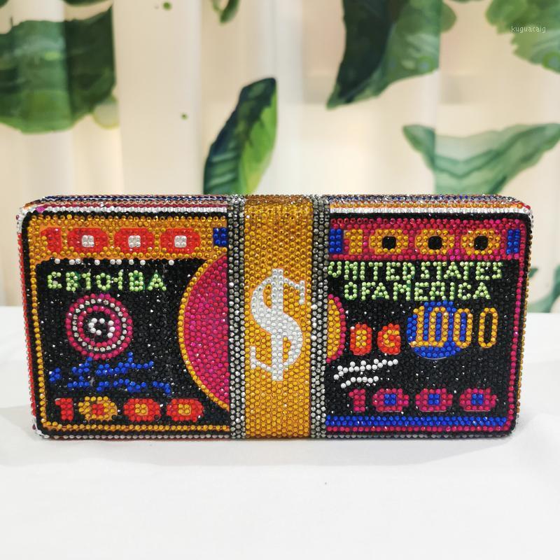 

New Arrival US Dollar Crystal Money Clutch Fashion XIYUAN Evening Clutch Bag Party Purse Elegant Diamond Ladies Shoulder Handbag1
