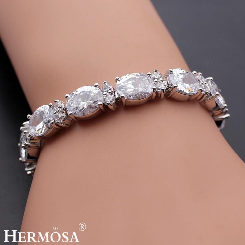 

Hermosa Jewelry Advanced Unique Fashion Silver Color Bracelets 7 inch BK007