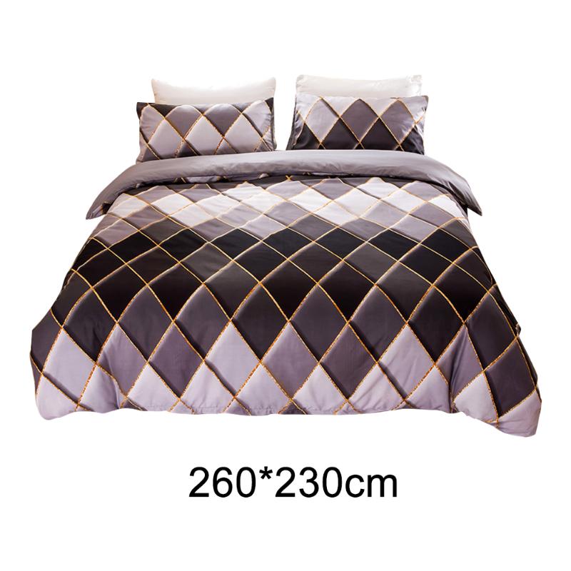 

3pcs Bedroom Bedding Set Non Slip Breathable Hotel Pillow Cases Comfortable Gift Home Decor Extra Soft Quilt Cover Rhombus Print, Blue