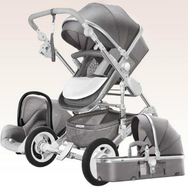 

High Landscape Luxury Infant 3 in 1 stroller Baby Stroller Carriage Basket Four Wheels Baby Safe Seat1