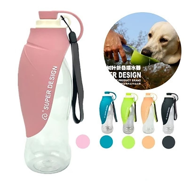 

650ml Portable Dog Water Bottle BPA Free Expandable Silicone Pet Bowl Outdoor Water Dispenser Sport Drink Bottle for Travel Y200330