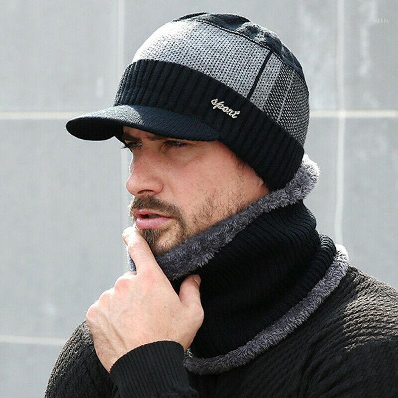 

2020 Winter Hats For Men Skullies Beanie Hat Winter Cap Men Women Wool Scarf Caps Set Balaclava Gorras Bonnet Warm Knitted Hats1