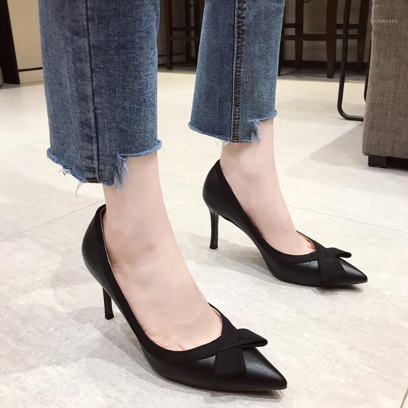 

Women High Heels Pumps Leather Strange Low Med Heels Elegant Female Scarpins Office Pointed Toe Pumps Shoes W32-251, Black