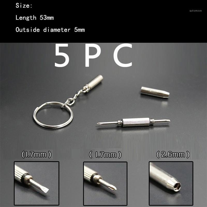 

5PCs Portable Three-purpose Small Screwdriver Keychains Keyrings Home Outdoor Practical Combination Tool Screwdriver Key Chains1