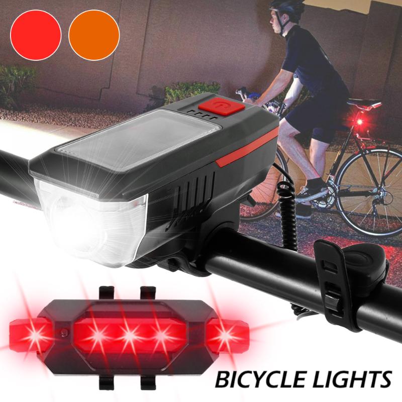 

Solar Power Bicycle Light with Horn T6 LED Road Mountain Bike Front Light USB Rechargeable Headlight 3 Modes Cycling Head Lamp
