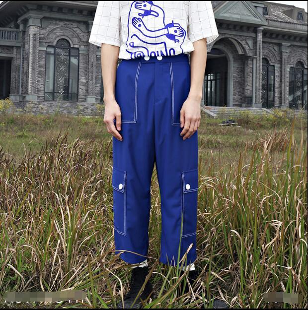 

2021 New Original Designer Brands Black Work Suit Eight Broad Leg Men' Pocket Pants Loose Europe America. -6xl. 7RK0