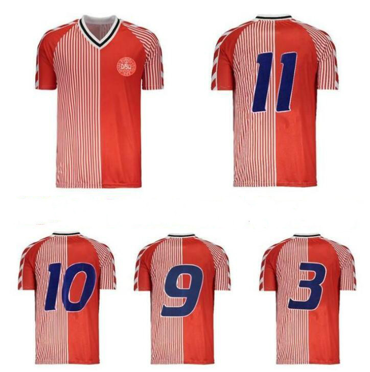 

1986 Denmark world cup retro soccer jerse 86 91 Denmark national team Michael Laudrup Elkjaer Berggreen Olsen vintage classic football shirt, 1986 home