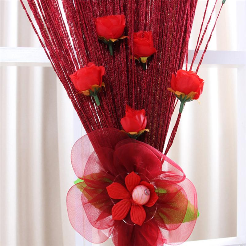 

4 Colors DIY Romantic Roses Style Curtains 100x200cm Decorative Curtain for Window Living Room Bedroom Home Floral Cortinas