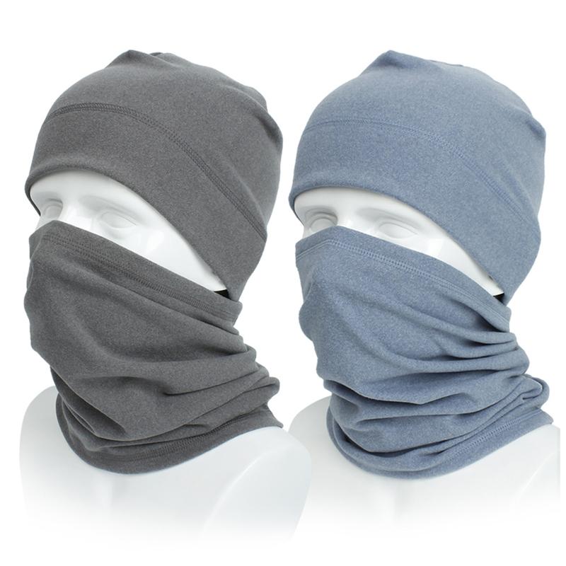 

Unisex Winter Beanie Hat Circle Scarf Set Faux Fleece Windproof Cap Neck Warmer 28GD