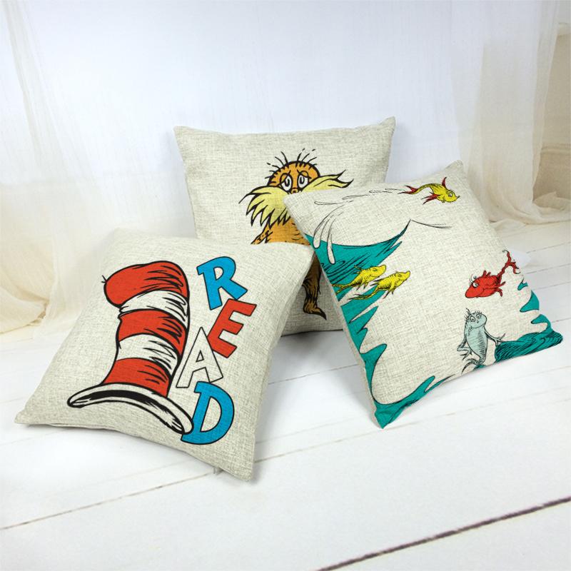 

Cushion/Decorative Pillow Family Sofa Room Decoration Cushion Cover Christmas Decorations Cotton Linen 45X45Cm Cartoon Funny Style Cat Throw