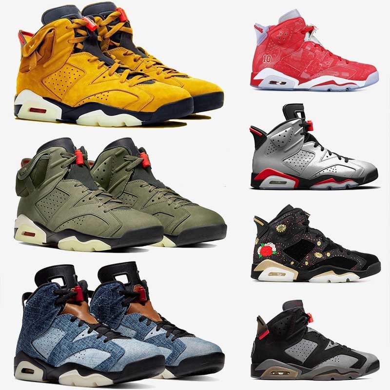 

new jumpman 6 6s travis scotts yellow cactus jack washed denim mens shoes Champion Slam Dunk sports sneakers trainer, A1 travis scotts yellow cactus jack
