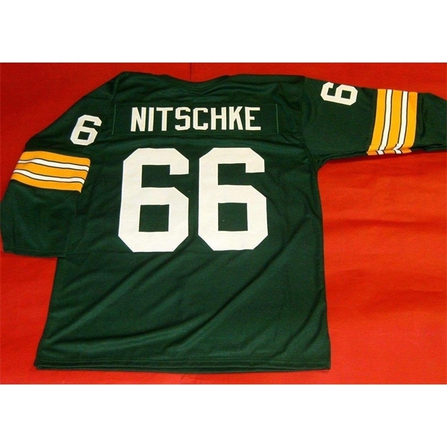 

Cheap retro #66 RAY NITSCHKE CUSTOM GREEN 3/4 SLEEVE MITCHELL & NESS Jersey Mens Stitching Top S-5XL,6XL Football Jerseys Running