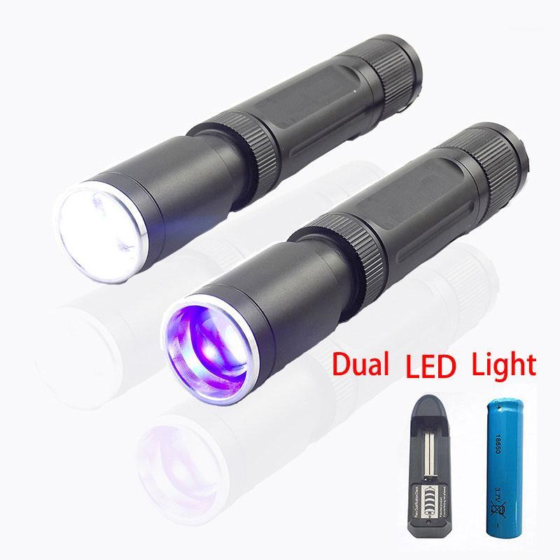 

2 LED White Light UV Purple UV Light Ultra Violet Money Detection Ultraviolet Torch Lamp Zoomable1