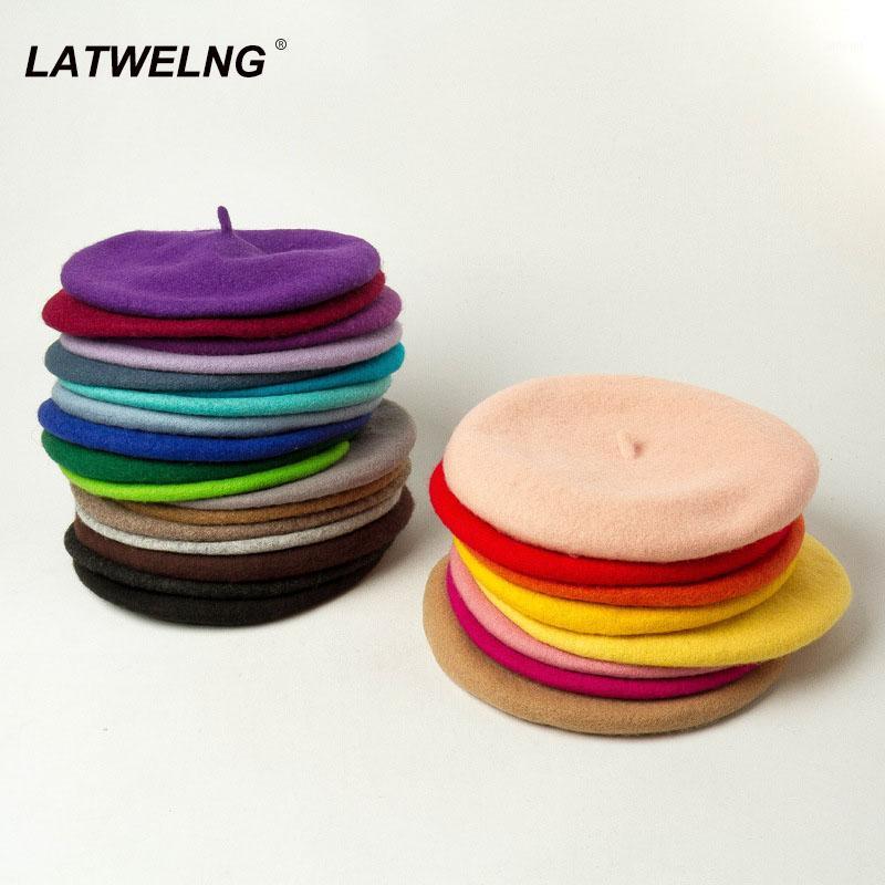 

Wholesale women wool beret autumn winter french cap B0071, Red