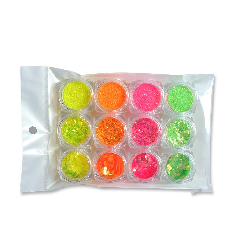 

12 Pcs Candy Color Nail Glitter Sequins Mermaid Chameleon Flakes Hexagon Shape Slices Nail Art Decorations Polish Manicure Tips