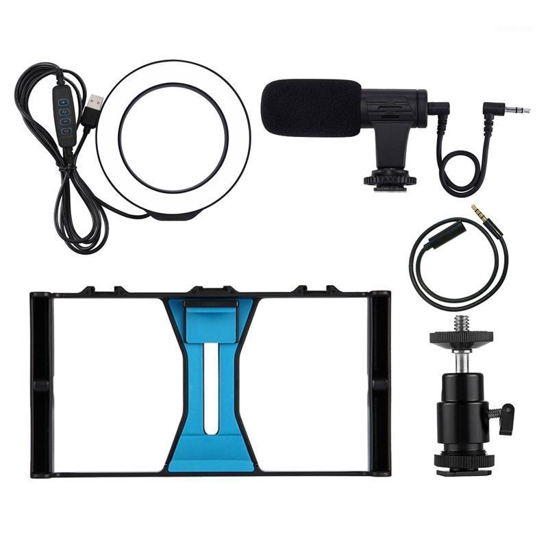 

PULUZ PKT3027 3 in 1 Vlogging Live Broadcast Smartphone Video Rig + Microphone + Ring LED Selfie Light Kits1