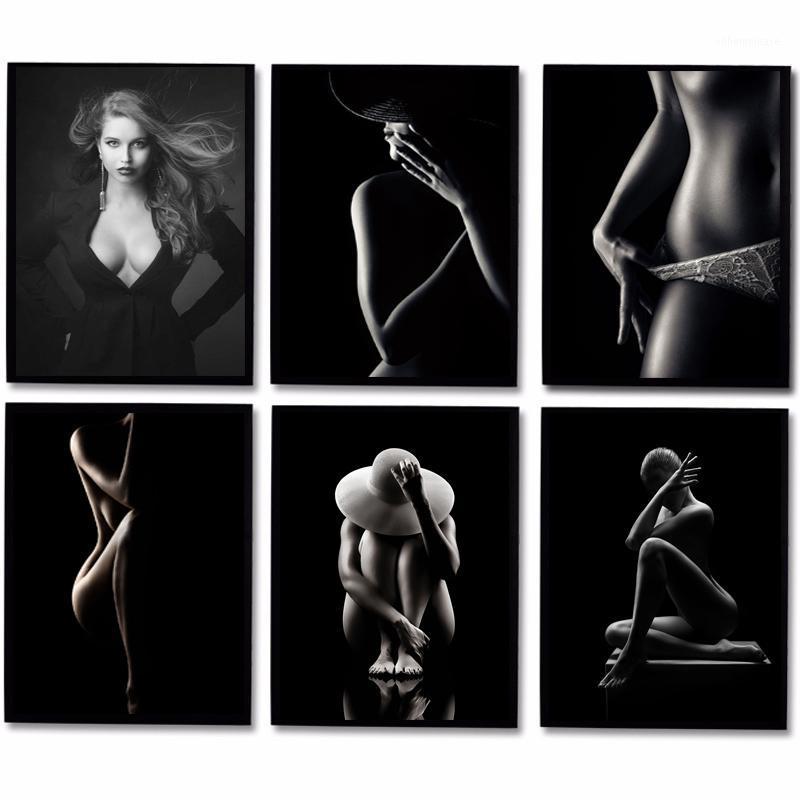 

Black Sexy Nude Women Figure Canvas Painting on The Wall Posters Prints Wall Pictures for Living Room Home Cuadros Decor1