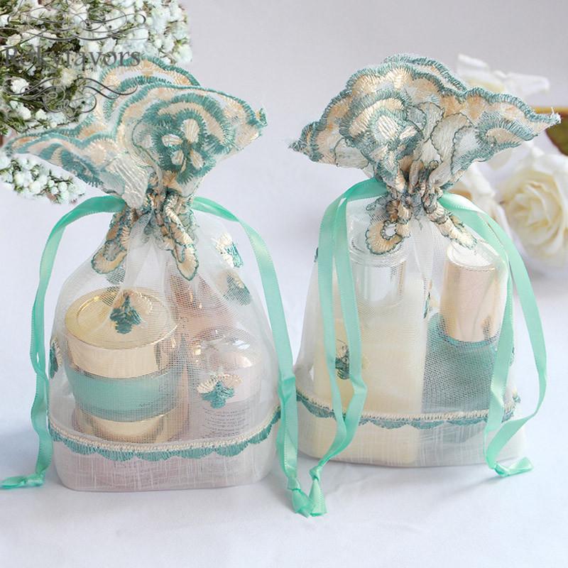 

24PCS 13X18cm Wedding Lace Organza Bag Sweet Bags Candy Package Bridal Shower Dried Flower Pouch Events Reception Ideas