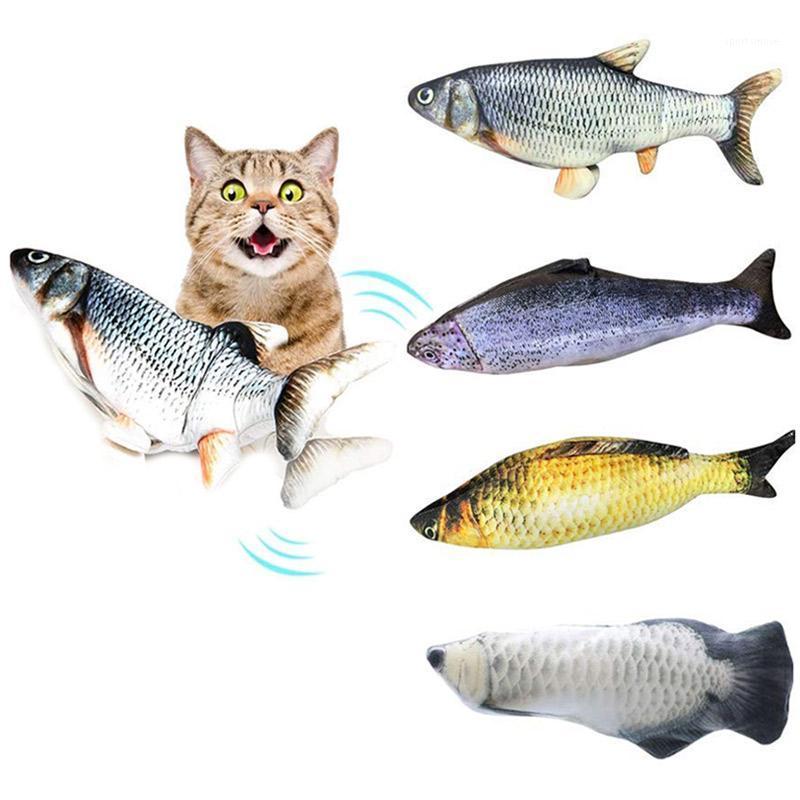 

30cm Moving Fish Electric Toy For Cat USB Charger Interactive Cat Chew Bite Toys Catnip Supplies Kitten Fish Flop Toy1