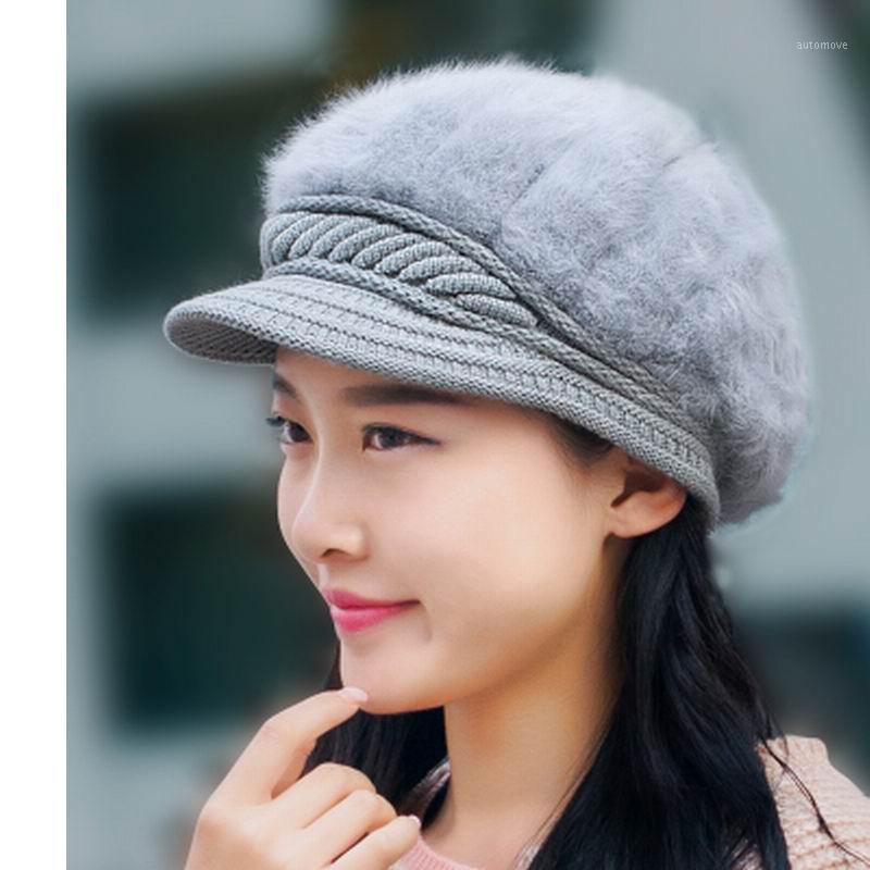

Hat female autumn and winter knitted hat knitted fur beret winter thermal casual all-match1