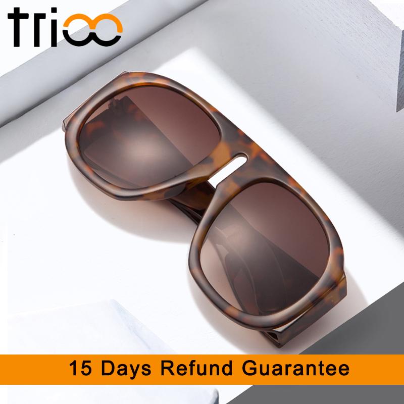 

TRIOO Sun Glasses For Women Black Oversized Fashion Female Shades Sunglasses Women New Designer