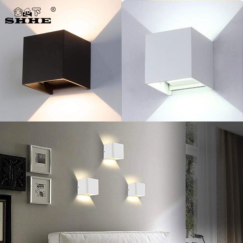 

7W lampada LED Aluminium wall light rail project Square LED wall lamp bedside room bedroom lamps arts