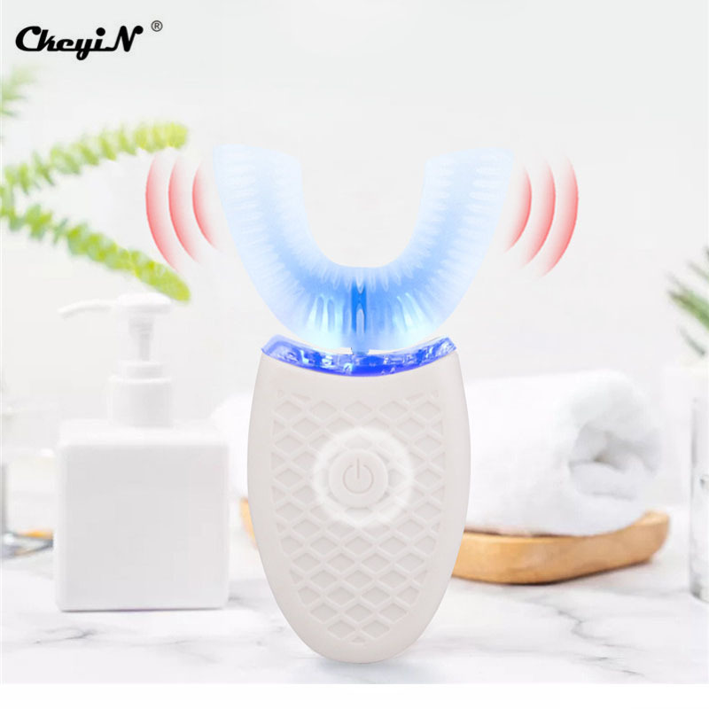 

CkeyiN Wireless Automatic Electric Toothbrush Ultrasonic Wave Toothbrush Waterproof Food Grade Silicone U shaped Toothbrush Y1204