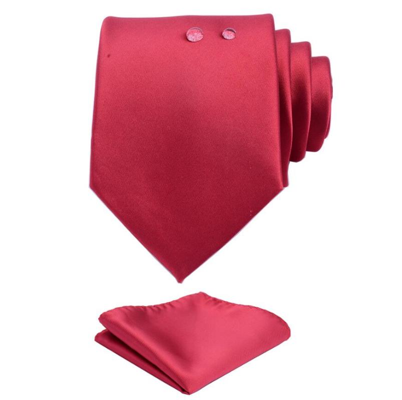

Ricnais 8cm Solid Silk Tie Waterproof Necktie Pocket Square Set Business Classic Pure Color Men's Wedding Ties Corbatas Fashion
