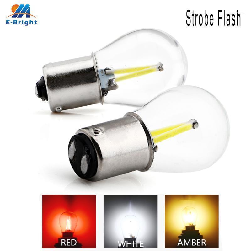 

Emergency Lights 2pcs DC 12V Strobe Flash Light COB 48 SMD P21/5W 1157 1156 BA15S P21W BAU15S Py21W Turn Signal Car Led White Red Amber1