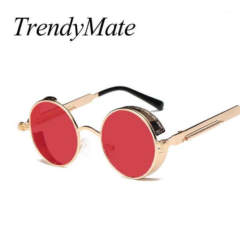 

Fashion Vintage Retro Round Steampunk Sunglasses Steam Punk Rock Style Men Women Sun Glasses Brand Gafas 543T1