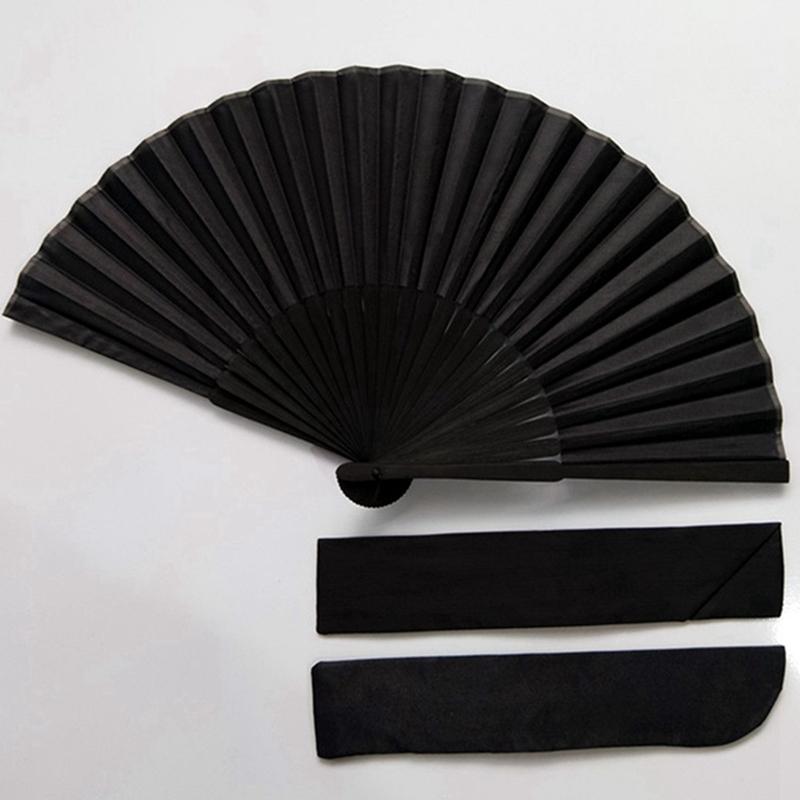 

1Pc Chinese Style Black Vintage Hand Fan Folding Fans Dance Wedding Party Favor